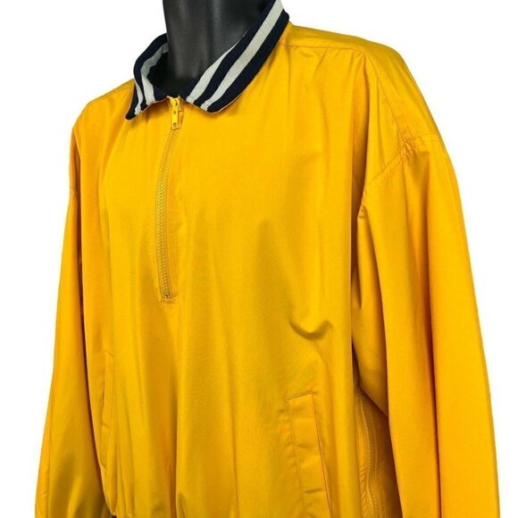Munsingwear Mens 1/2 Zip Pullover Windbreaker Jacket Yellow Mesh Lined Medium - Picture 8 of 9